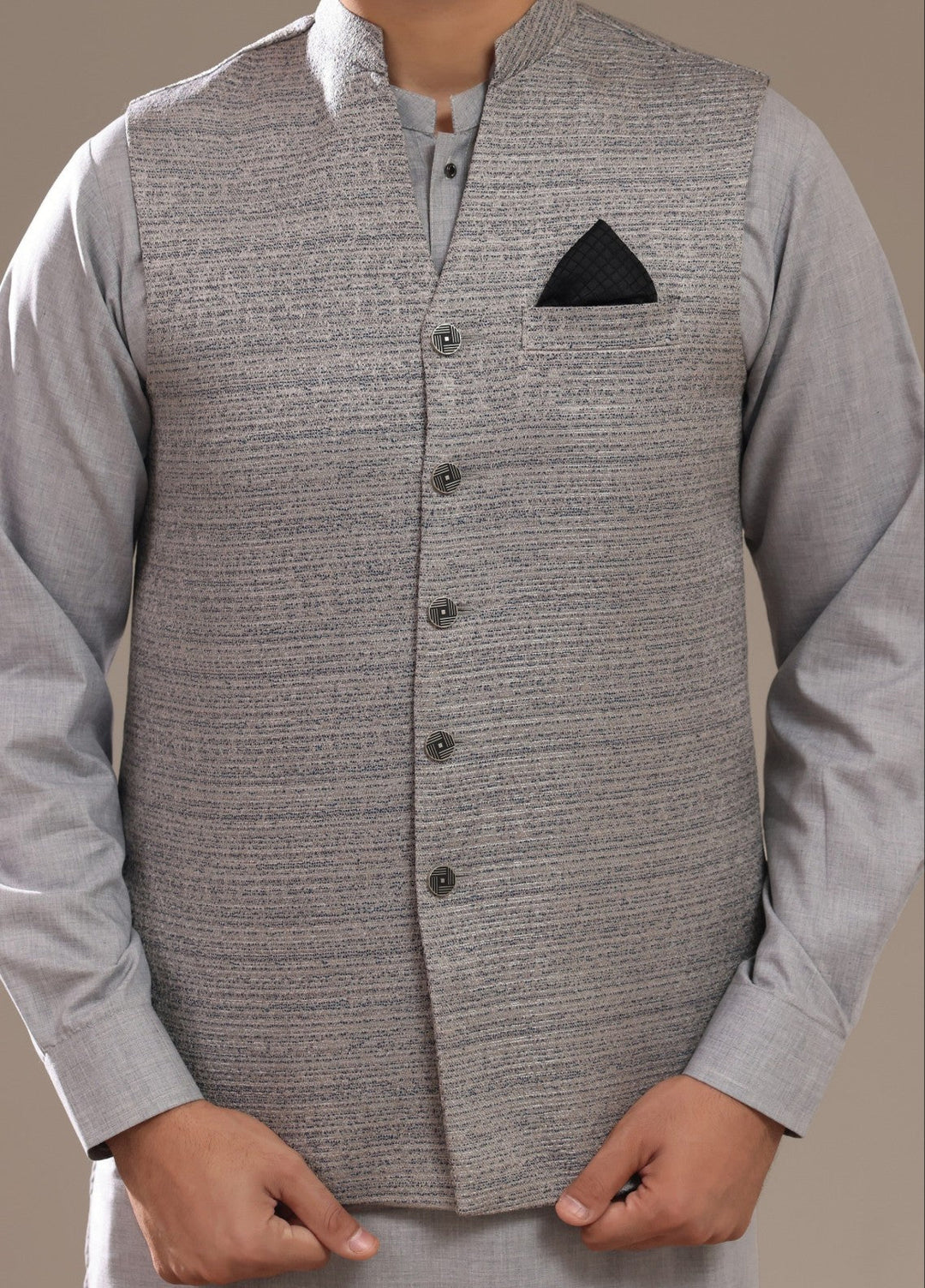 TGM Mens RTW Textured Blended Cotton 3 Piece Suit Meridian Horizon Festive Collection
