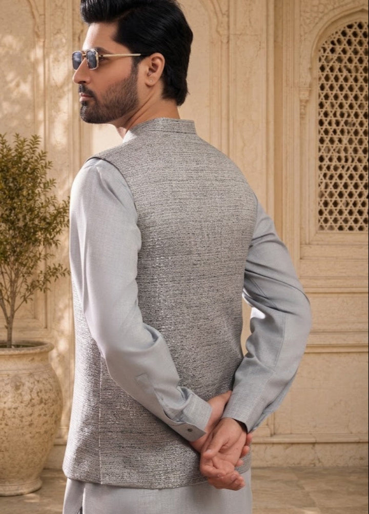 TGM Mens RTW Textured Blended Cotton 3 Piece Suit Meridian Horizon Festive Collection