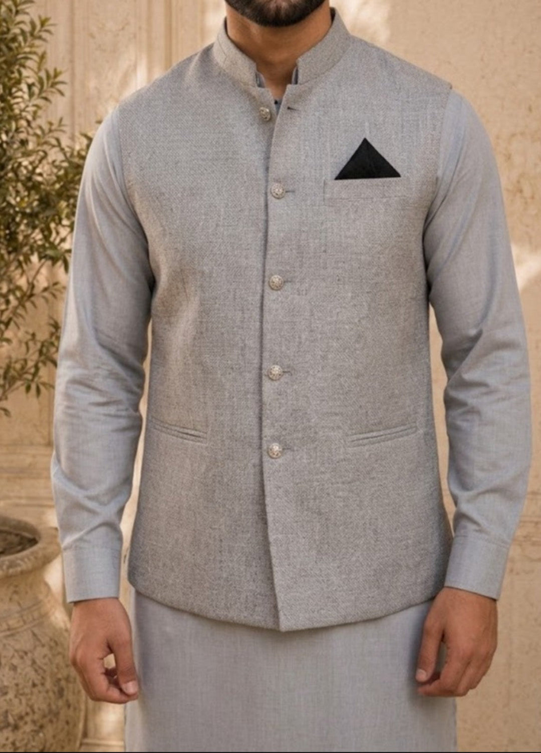 TGM Mens RTW Textured Blended Cotton 3 Piece Suit Meridian Horizon Festive Collection