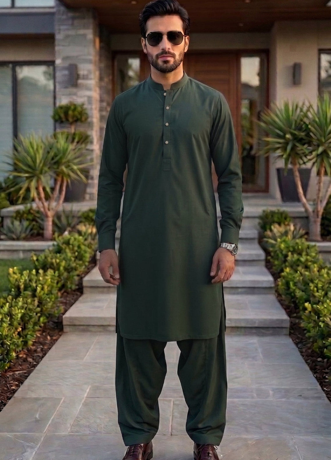 TGM Mens RTW Textured Blended Cotton 3 Piece Suit Sterling Meadow Festive Collection