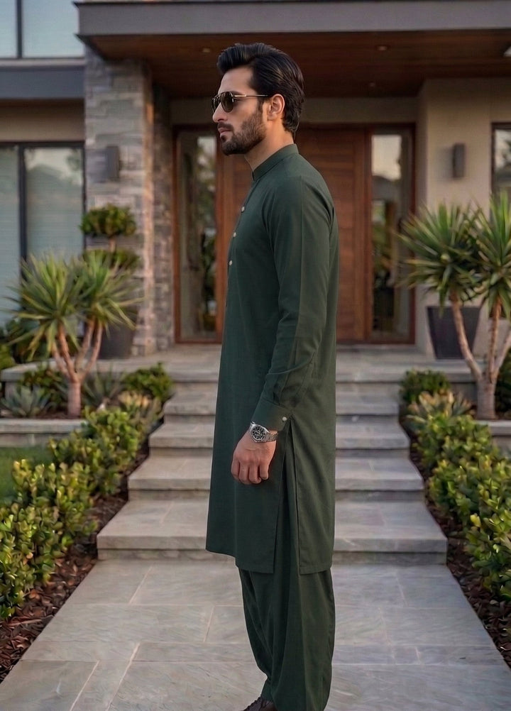 TGM Mens RTW Textured Blended Cotton 3 Piece Suit Sterling Meadow Festive Collection