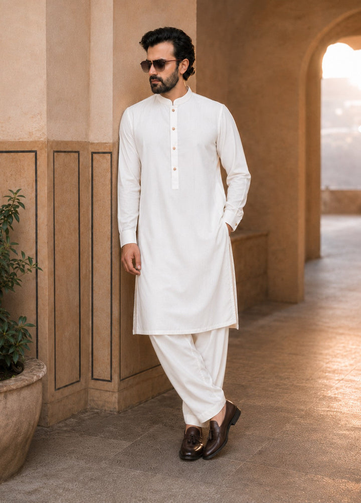 TGM Mens RTW Textured Blended Cotton 3 Piece Suit Sterling Mushroom Festive Collection