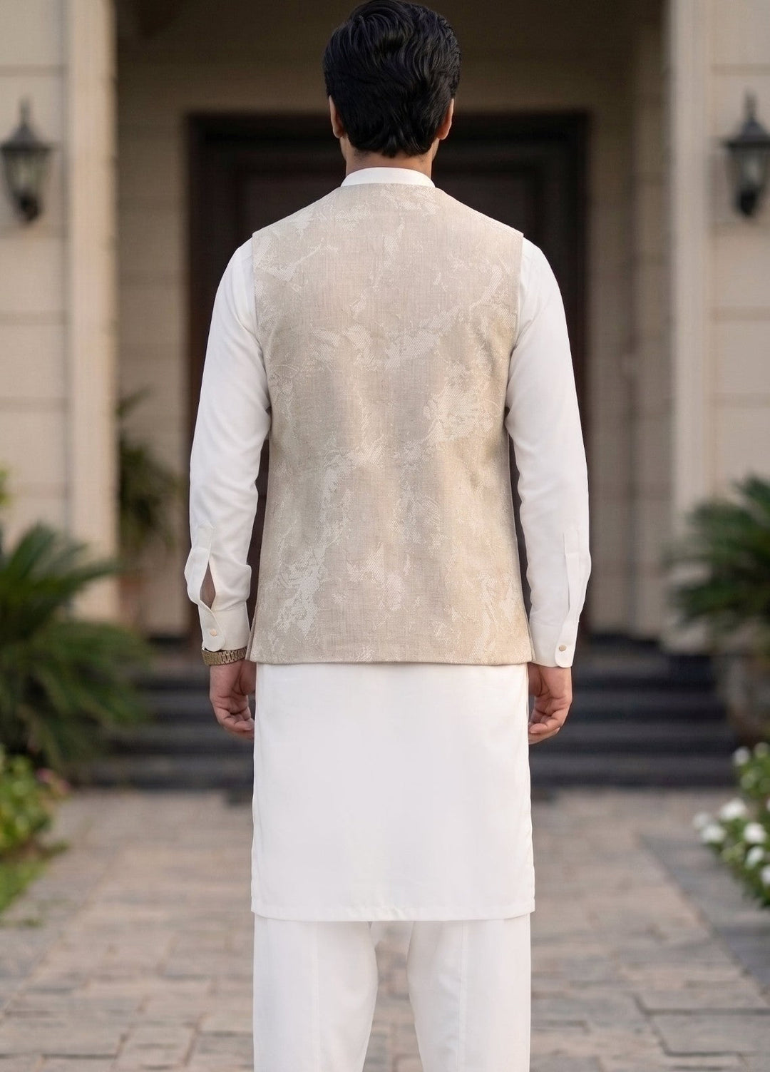 TGM Mens RTW Textured Blended Cotton 3 Piece Suit Sterling Mocha Festive Collection