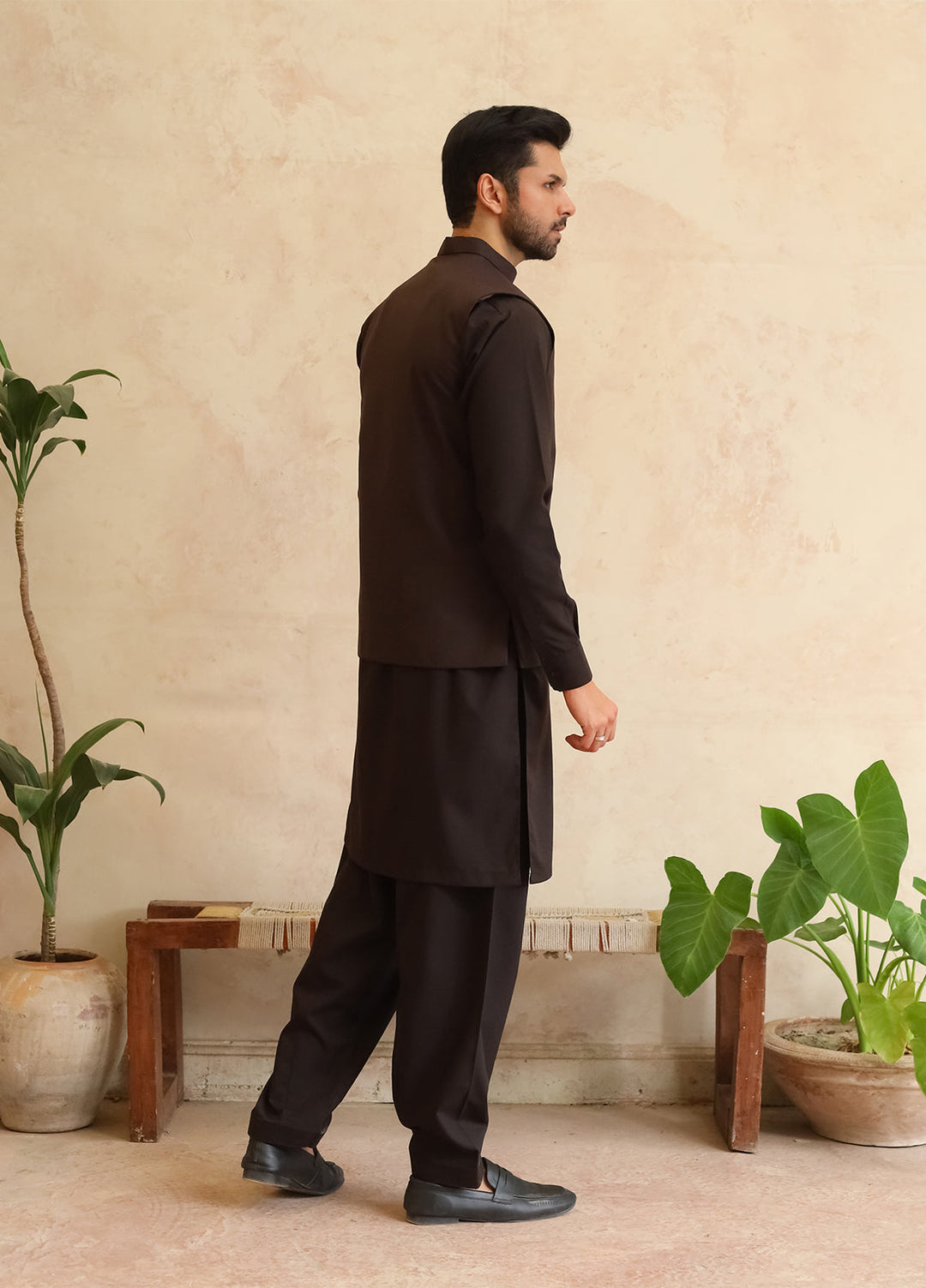 A-Line by Mazham RTW Solids Blended 3 Piece Suit Dark Espresso Brown Winter Collection