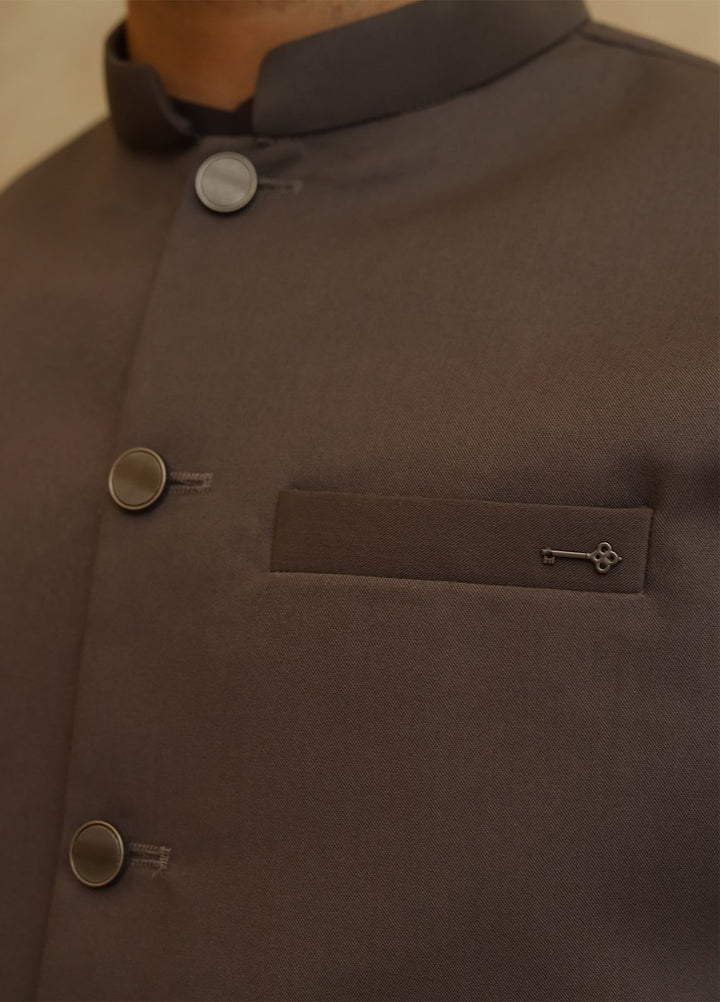A-Line by Mazham RTW Solids Blended 3 Piece Suit Charcoal Gray Winter Collection