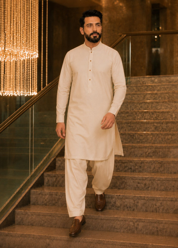 TGM Men RTW Textured Blended 3 Piece Suit Artisan Walnut Festive Collection