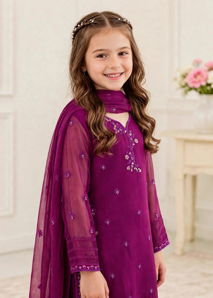 Riwayat by Modest Girls RTW Embroidered Chiffon 3 Piece Suit 11475 Purple Festive Collection