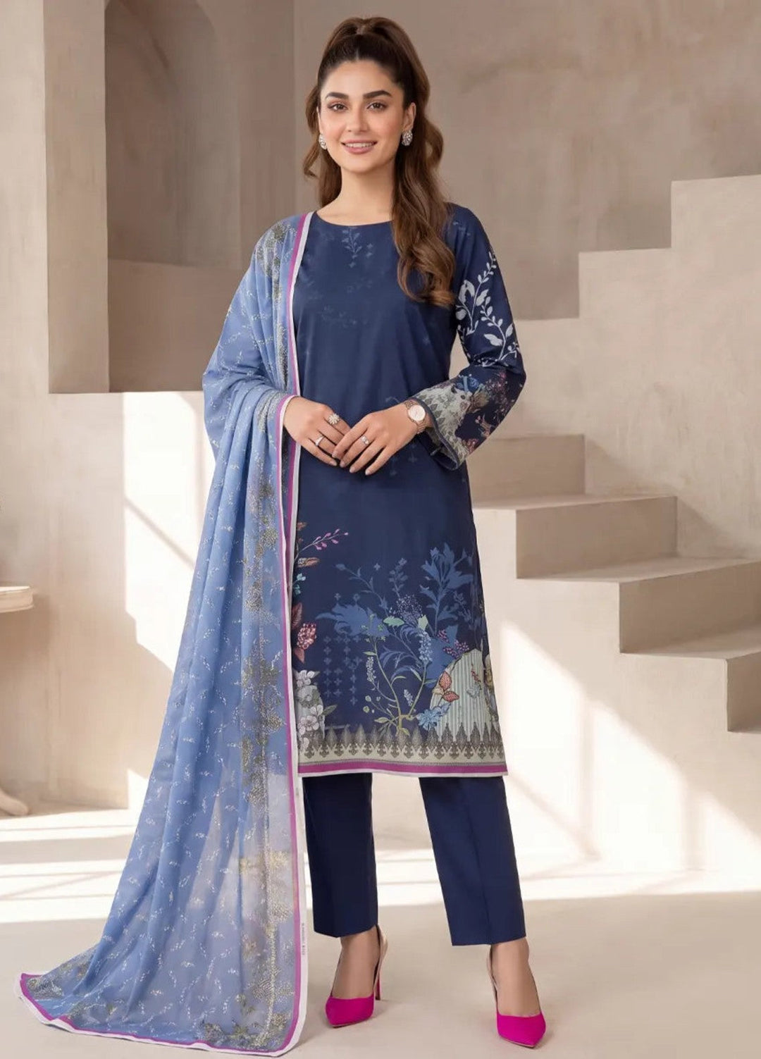 Salitex Unstitched Printed Cambric 3 Piece Suit SUNS8HA1007 Casual Collection