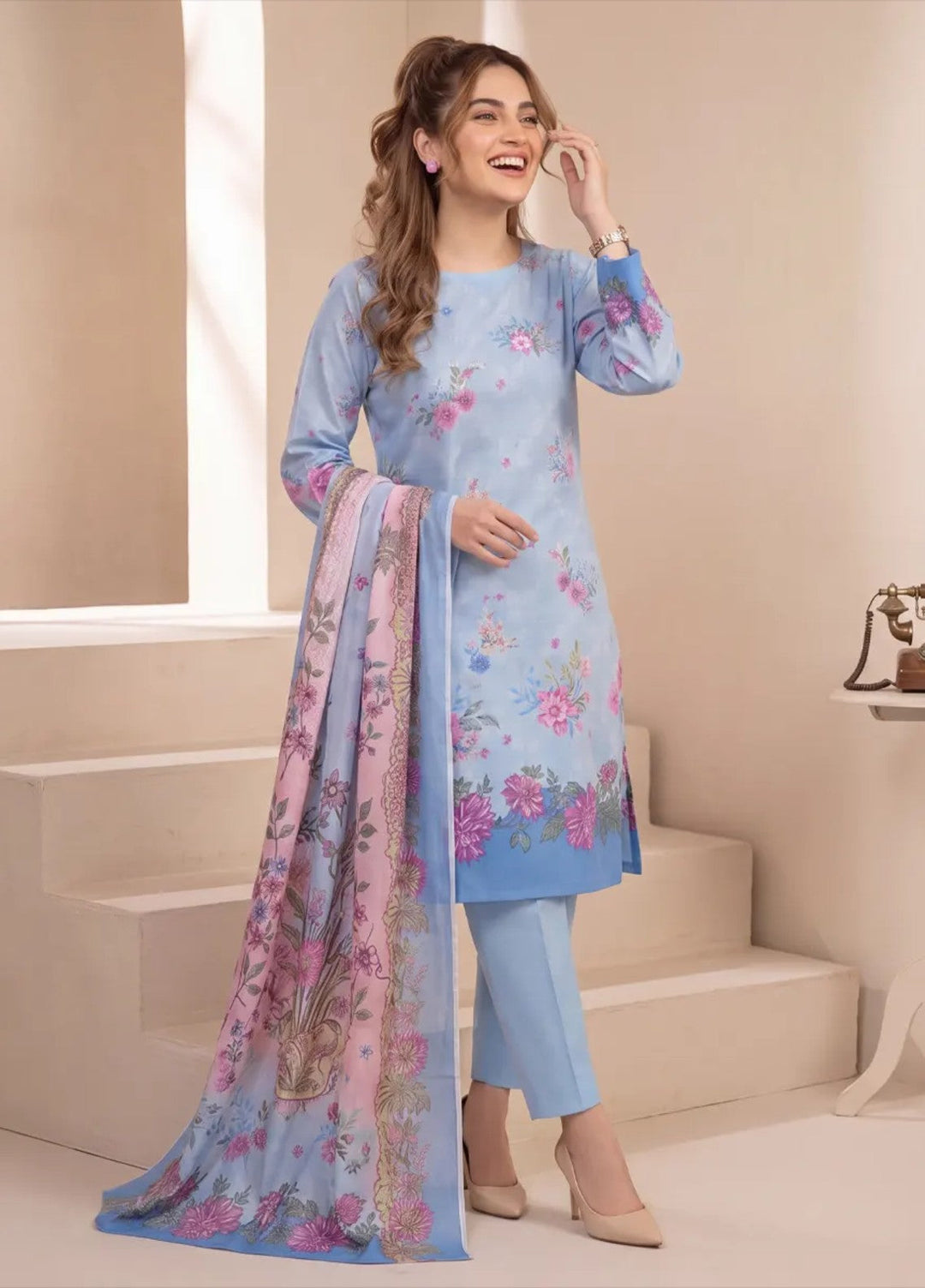 Salitex Unstitched Printed Cambric 3 Piece Suit SUNS8HA1008 Casual Collection