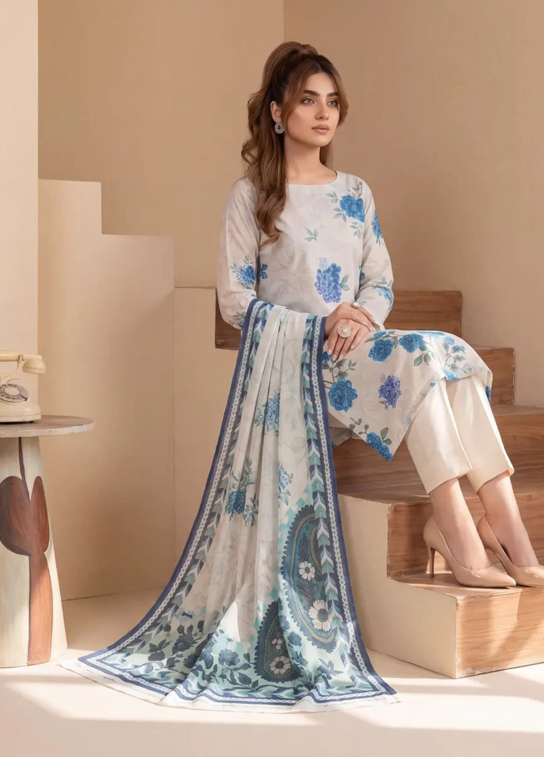 Salitex Unstitched Printed Cambric 3 Piece Suit SUNS8HA1009 Casual Collection