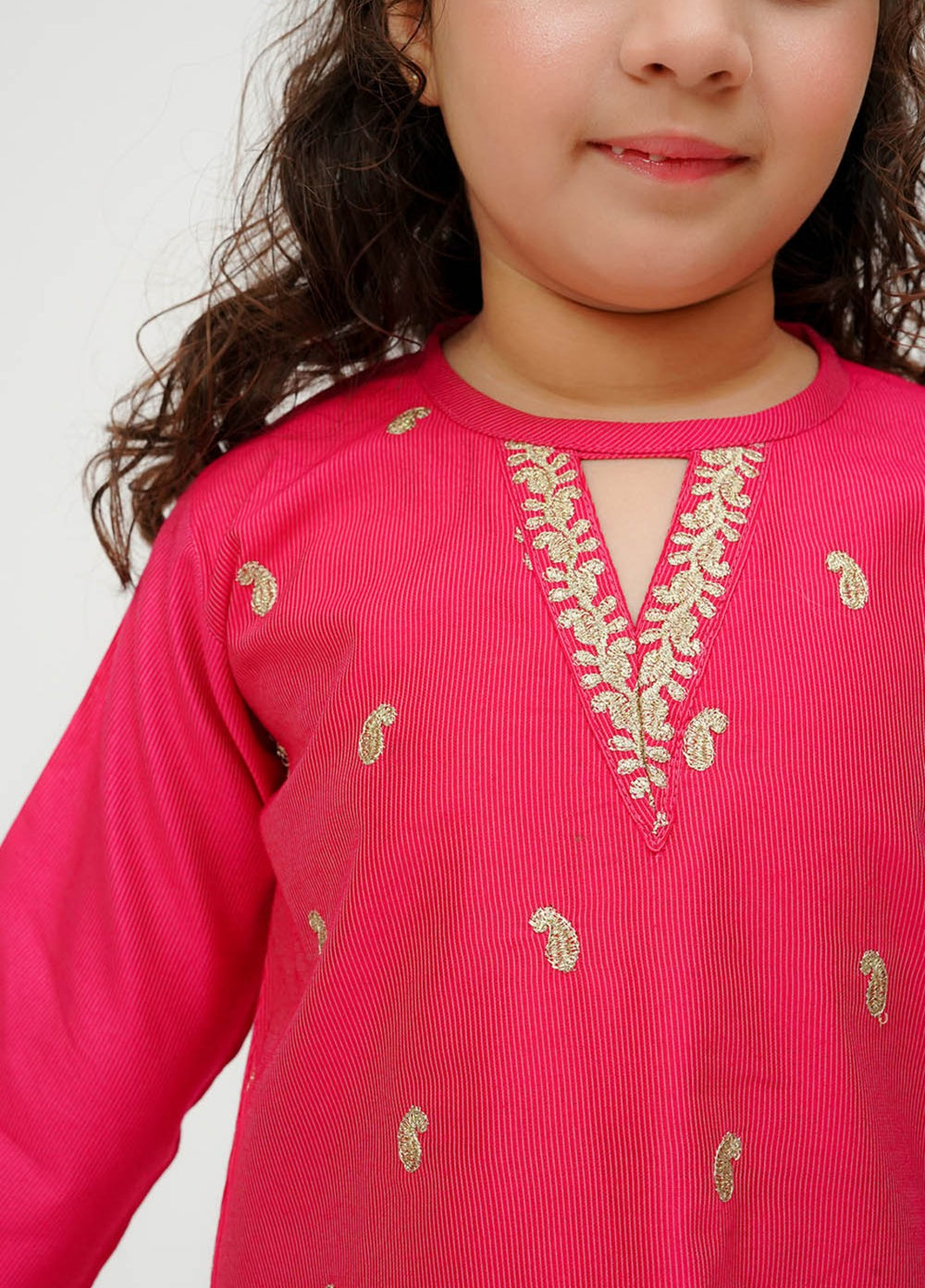 Senorita Girls RTW Embroidered Viscose Raw Silk 3 Piece Suit KDD-03625 Winter Collection