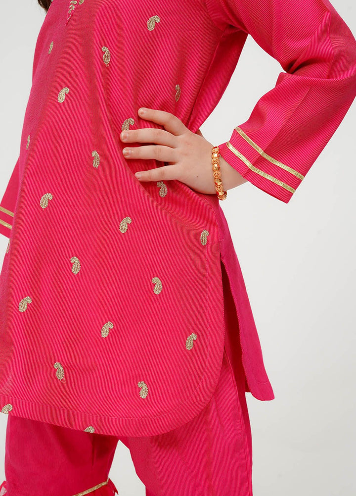 Senorita Girls RTW Embroidered Viscose Raw Silk 3 Piece Suit KDD-03625 Winter Collection
