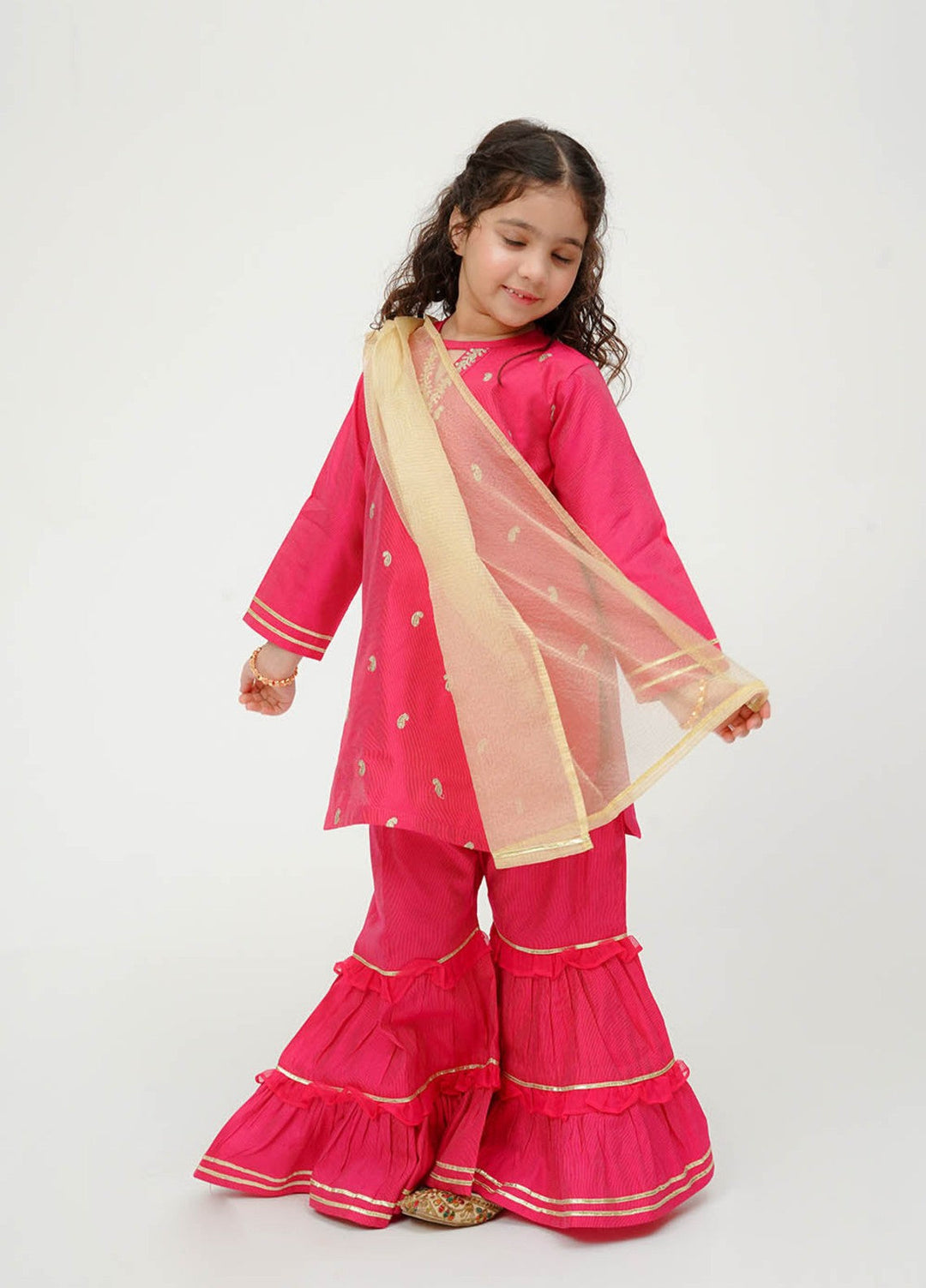 Senorita Girls RTW Embroidered Viscose Raw Silk 3 Piece Suit KDD-03625 Winter Collection