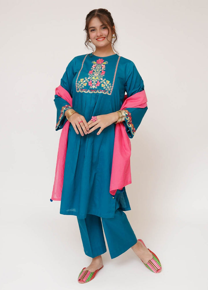 Senorita Girls RTW Embroidered Cotton 3 Piece Suit GAD-03413 Winter Collection