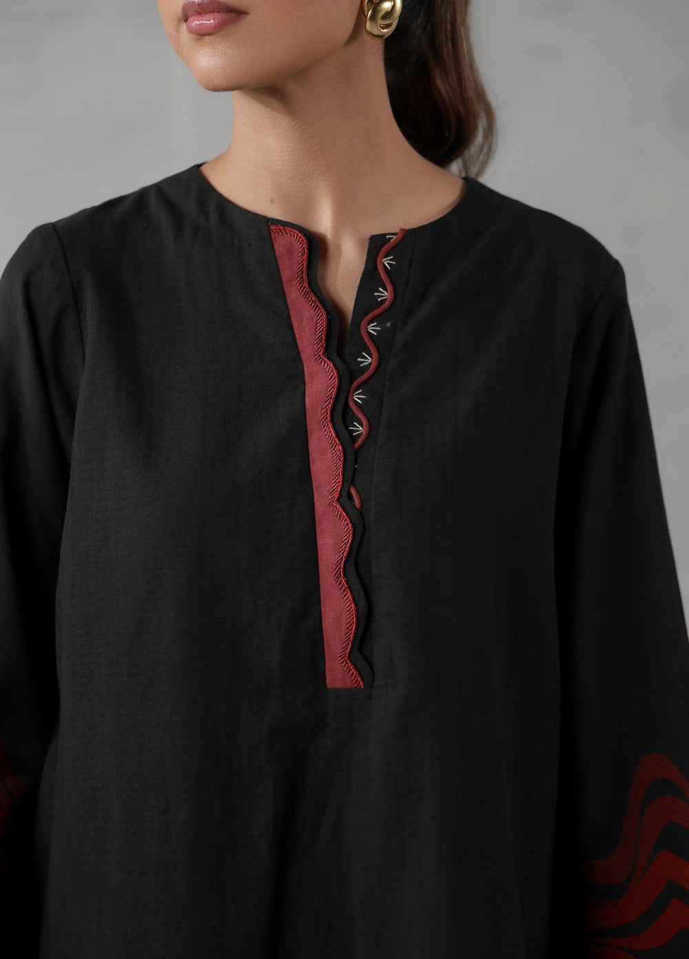 Sahar Women RTW Embroidered Jacquard 2 Piece Suit Poppy Onyx Casual Collection