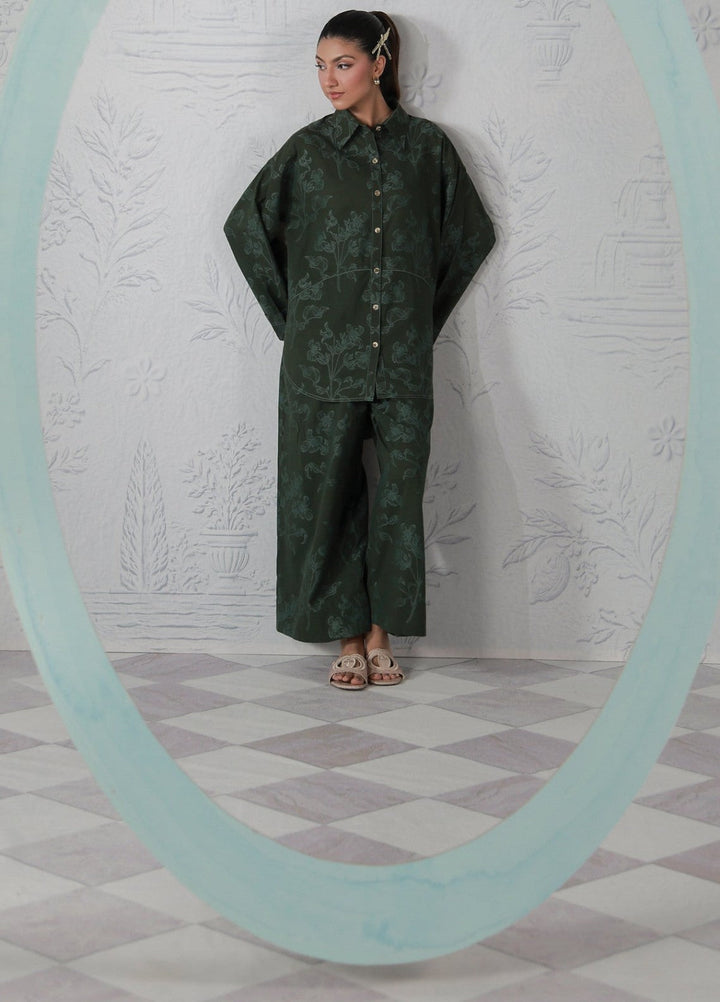 Sahar Women RTW Embroidered Jacquard 2 Piece Suit Emerald Breeze Casual Collection