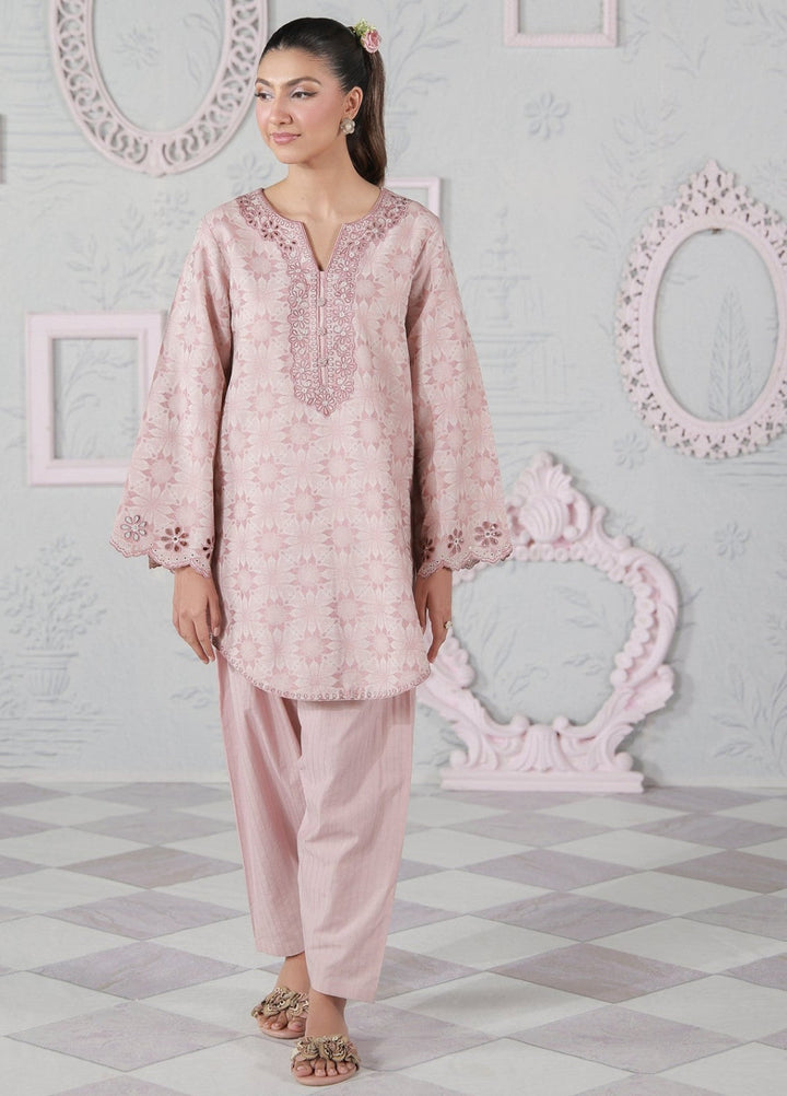 Sahar Women RTW Embroidered Jacquard 2 Piece Suit Blush Bloom Casual Collection
