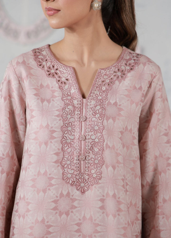 Sahar Women RTW Embroidered Jacquard 2 Piece Suit Blush Bloom Casual Collection