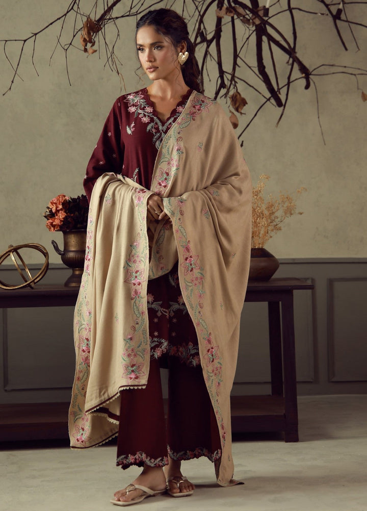 Sahar Unstitched Embroidered Khaddar 3 Piece Suit Afsana Winter Collection
