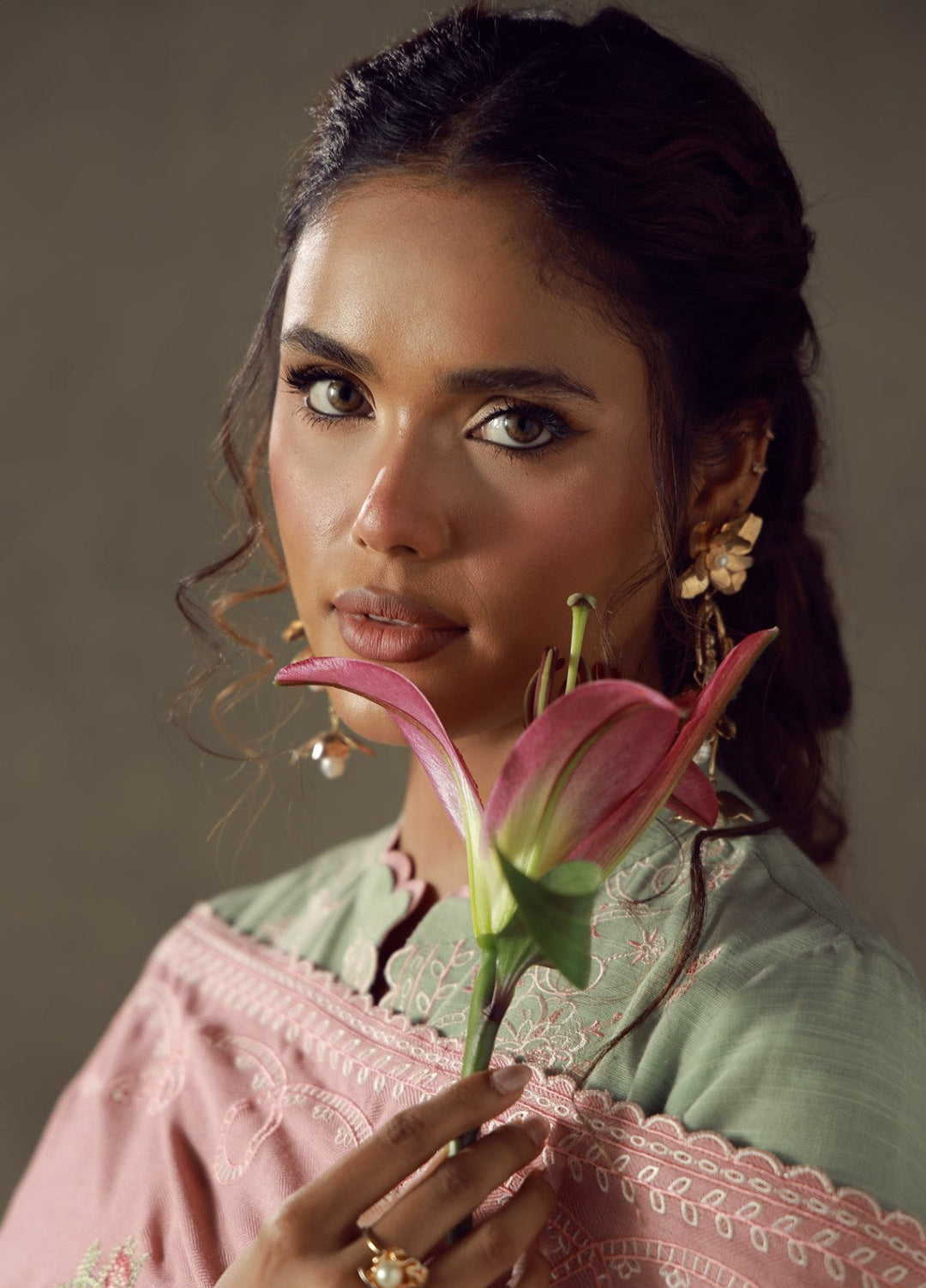 Sahar Unstitched Embroidered Khaddar 3 Piece Suit Sage Winter Collection
