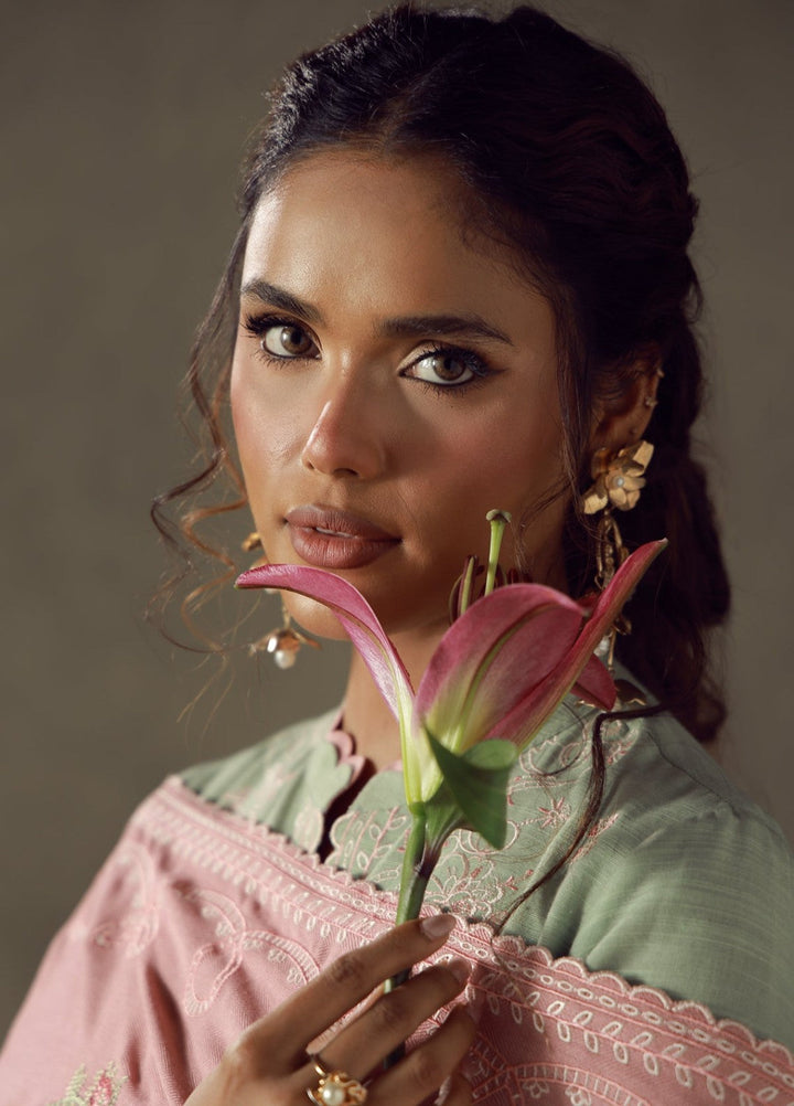 Sahar Unstitched Embroidered Khaddar 3 Piece Suit Sage Winter Collection