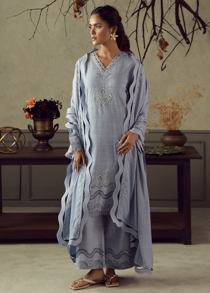 Sahar Unstitched Embroidered Khaddar 3 Piece Suit Celestia Winter Collection