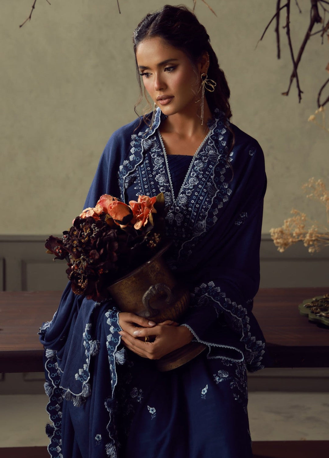 Sahar Unstitched Embroidered Khaddar 3 Piece Suit Aurelia Winter Collection