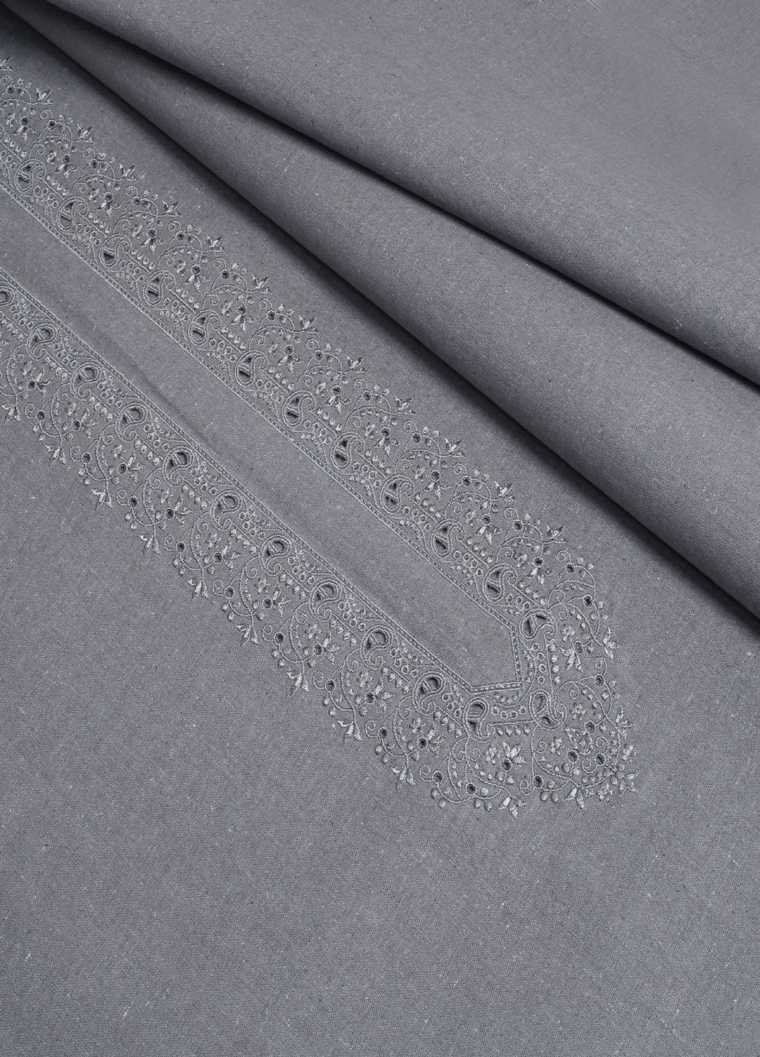 Wasaya by Fabrich Men Unstitched Embroidered Khaddar 2 Piece Suit Grey Winter Collection