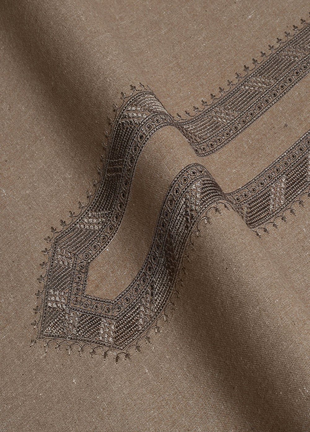 Wasaya by Fabrich Men Unstitched Embroidered Khaddar 2 Piece Suit Taupe Winter Collection