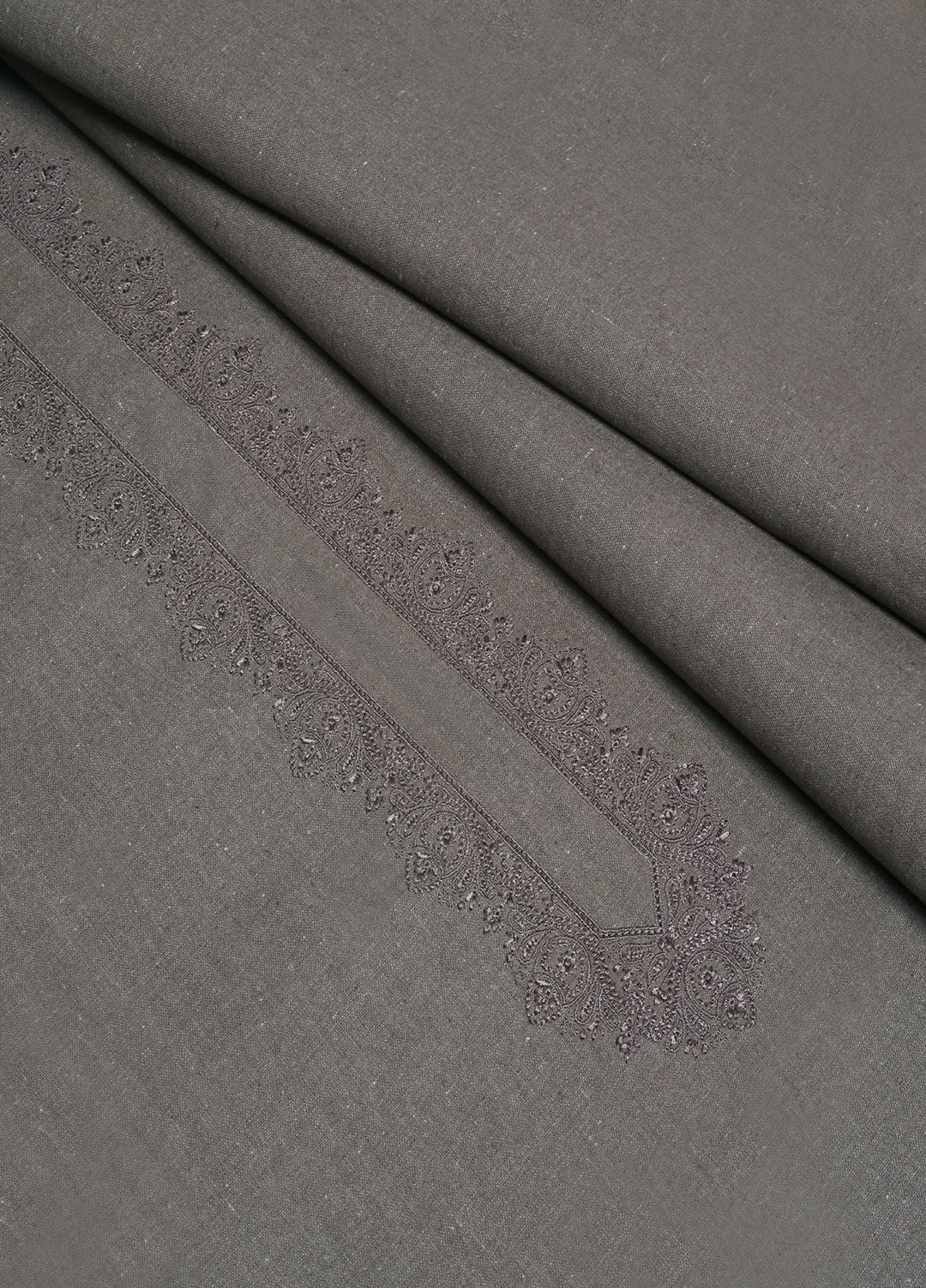 Wasaya by Fabrich Men Unstitched Embroidered Khaddar 2 Piece Suit Pewter Dust Winter Collection