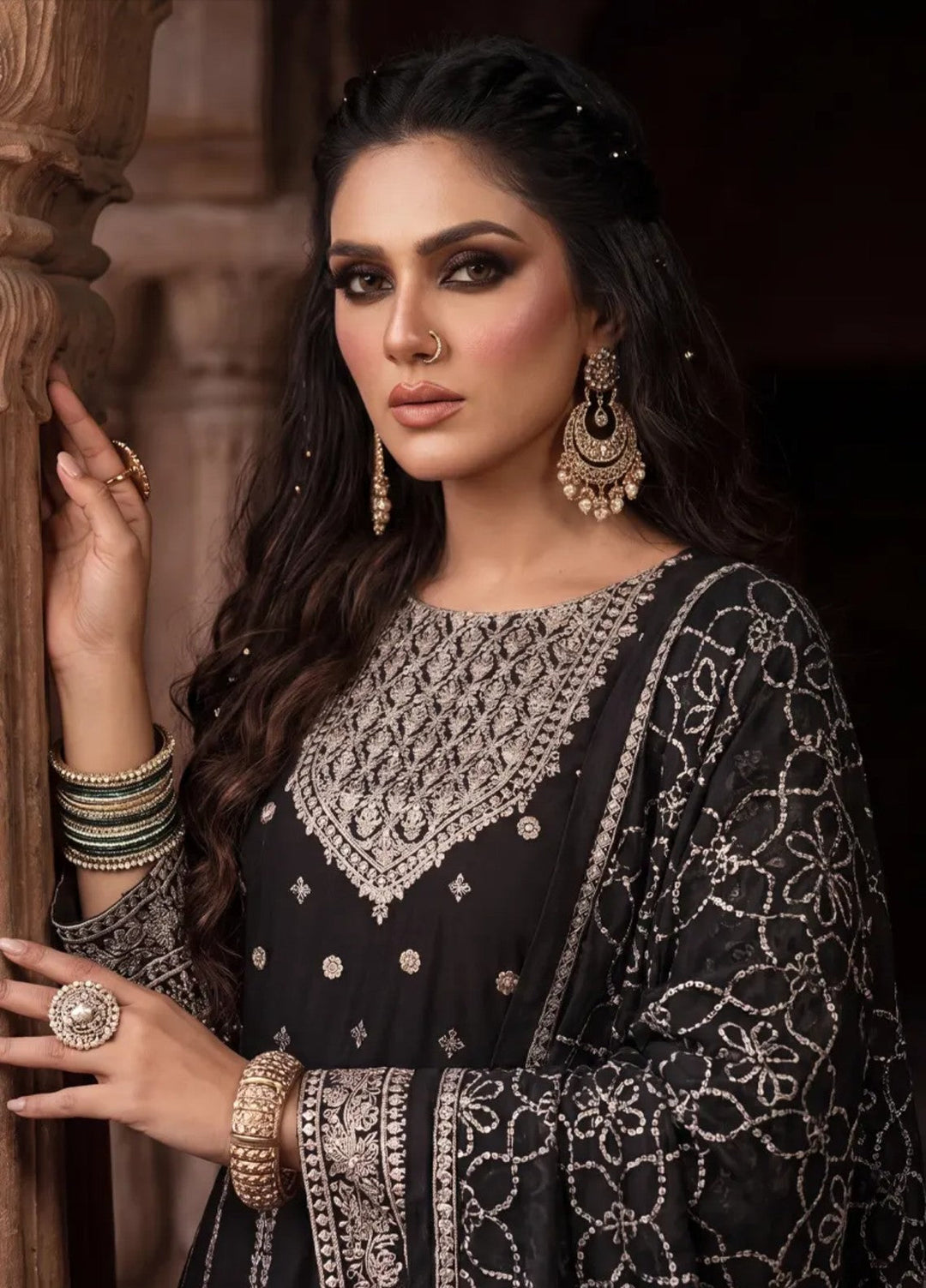 Salitex Unstitched Embroidered Raw Silk 3 Piece Suit WP7L3PEF462 Festive Collection