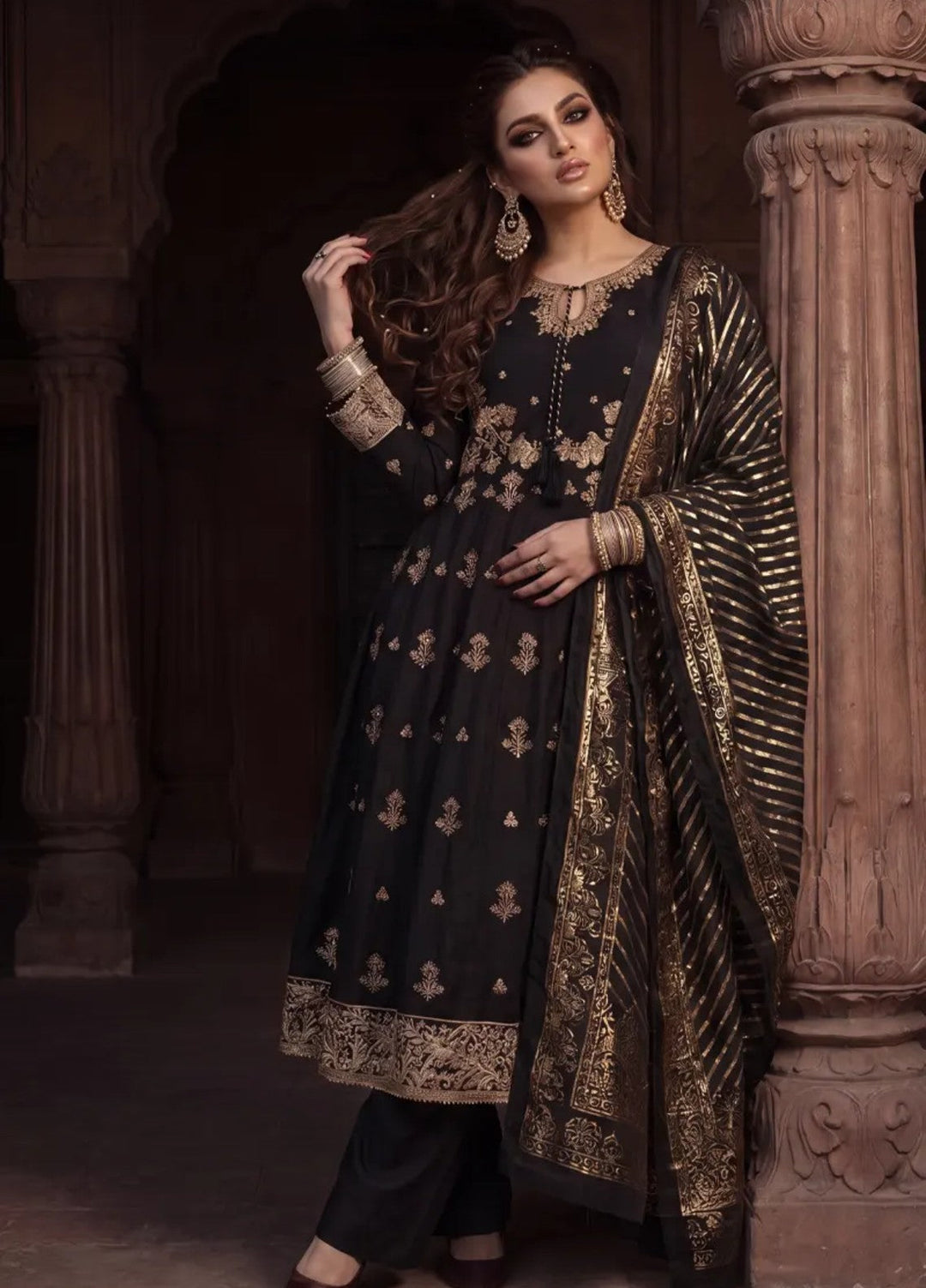 Salitex Unstitched Embroidered Raw Silk 3 Piece Suit WP7L3PEF465 Festive Collection