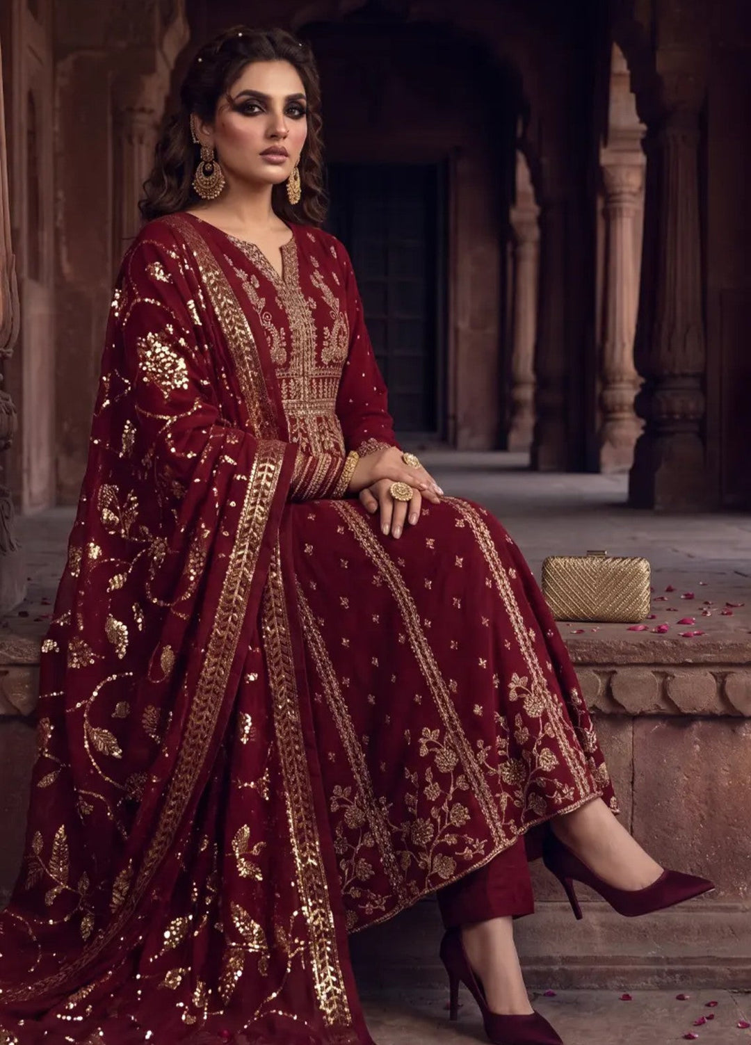 Salitex Unstitched Embroidered Raw Silk 3 Piece Suit WP7L3PEF468 Festive Collection