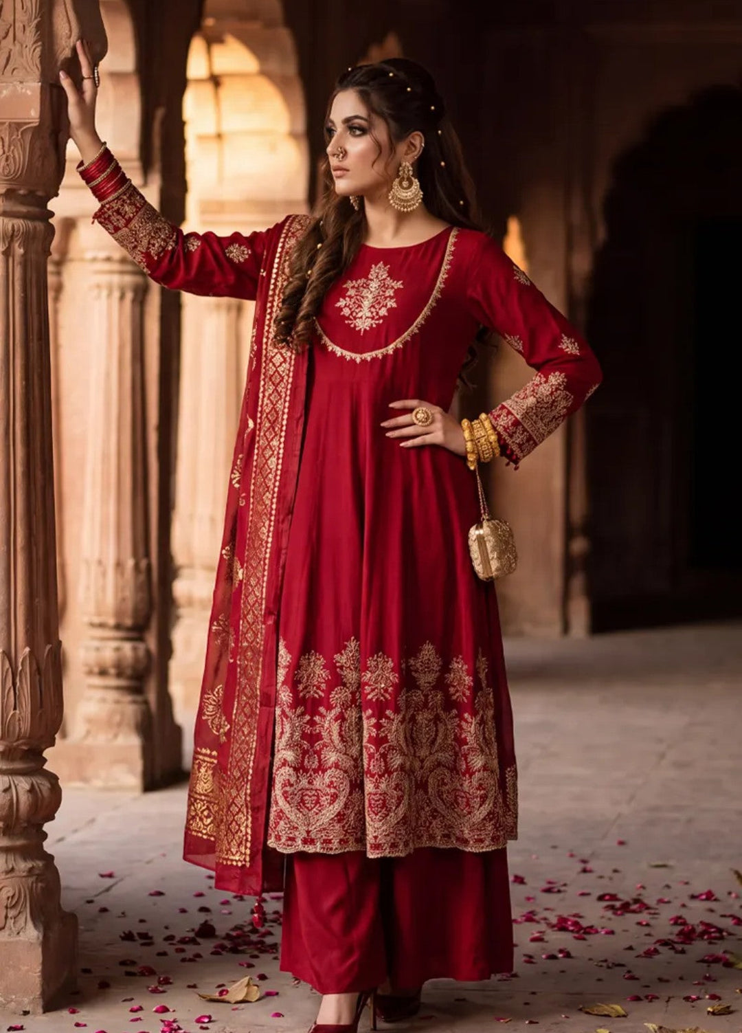 Salitex Unstitched Embroidered Raw Silk 3 Piece Suit WP7L3PEF469 Festive Collection