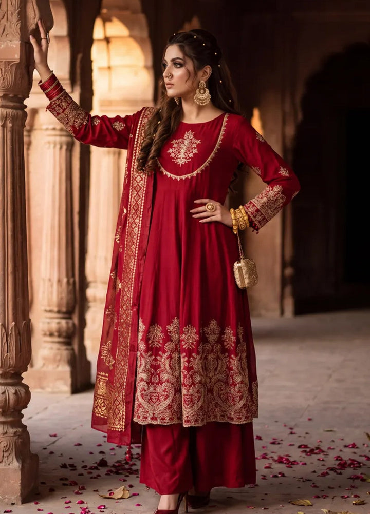 Salitex Unstitched Embroidered Raw Silk 3 Piece Suit WP7L3PEF469 Festive Collection