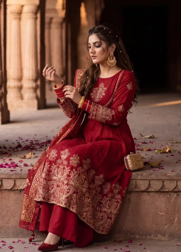 Salitex Unstitched Embroidered Raw Silk 3 Piece Suit WP7L3PEF469 Festive Collection