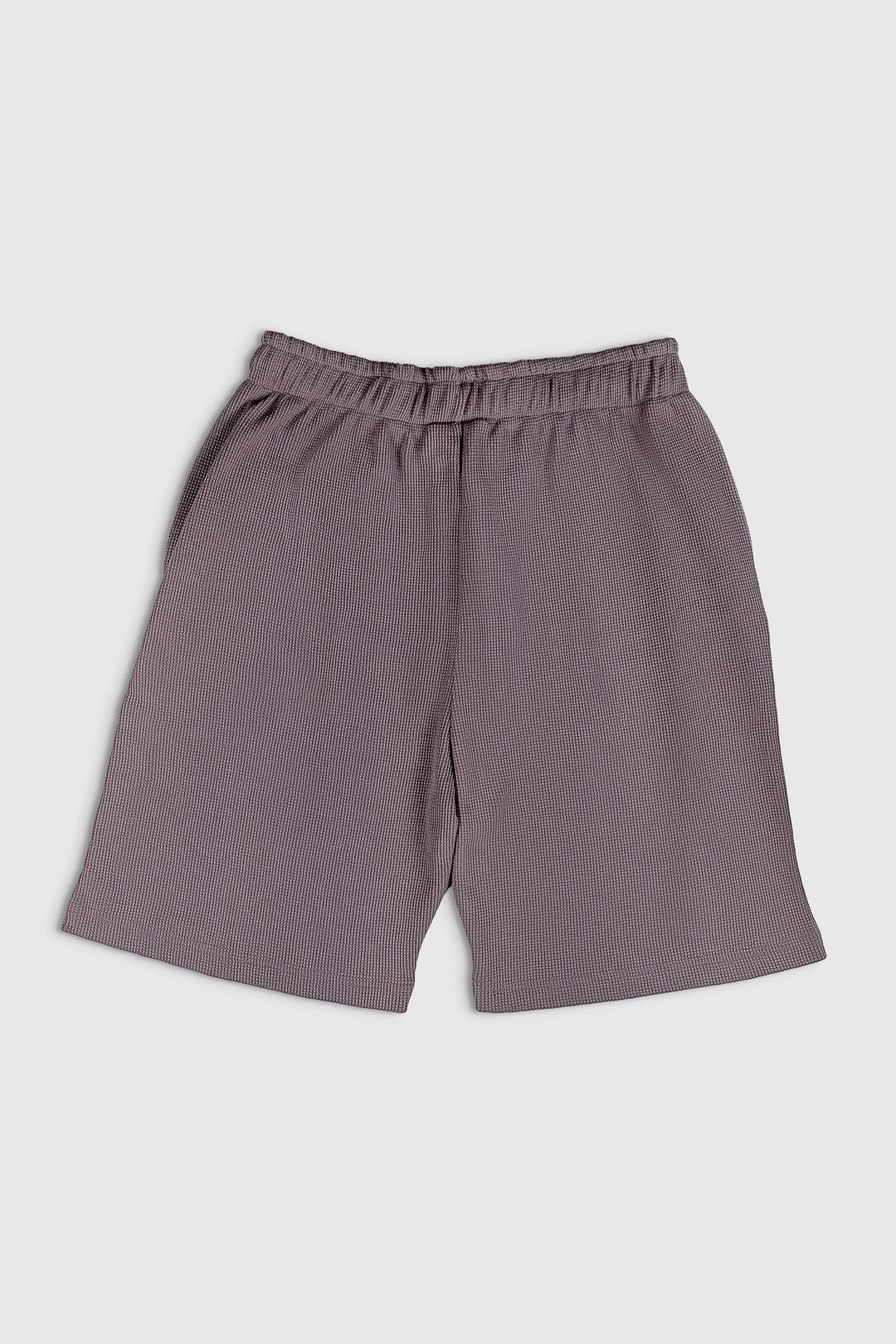 Muraqsh Ready To Wear Solids Waffle Men British Tan Textured Shorts with Hidden Drawstring ABD-BTWSHS - Summer Collection