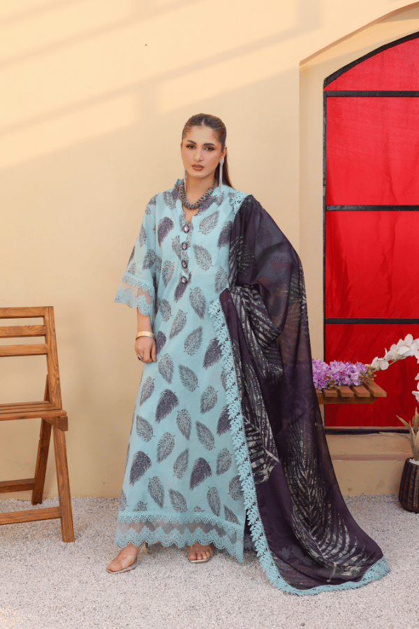 Summer Muse by Huma Gul Unstitched Printed Lawn 3 Piece Suit BLOSSOM HG-803 - Casual Collection