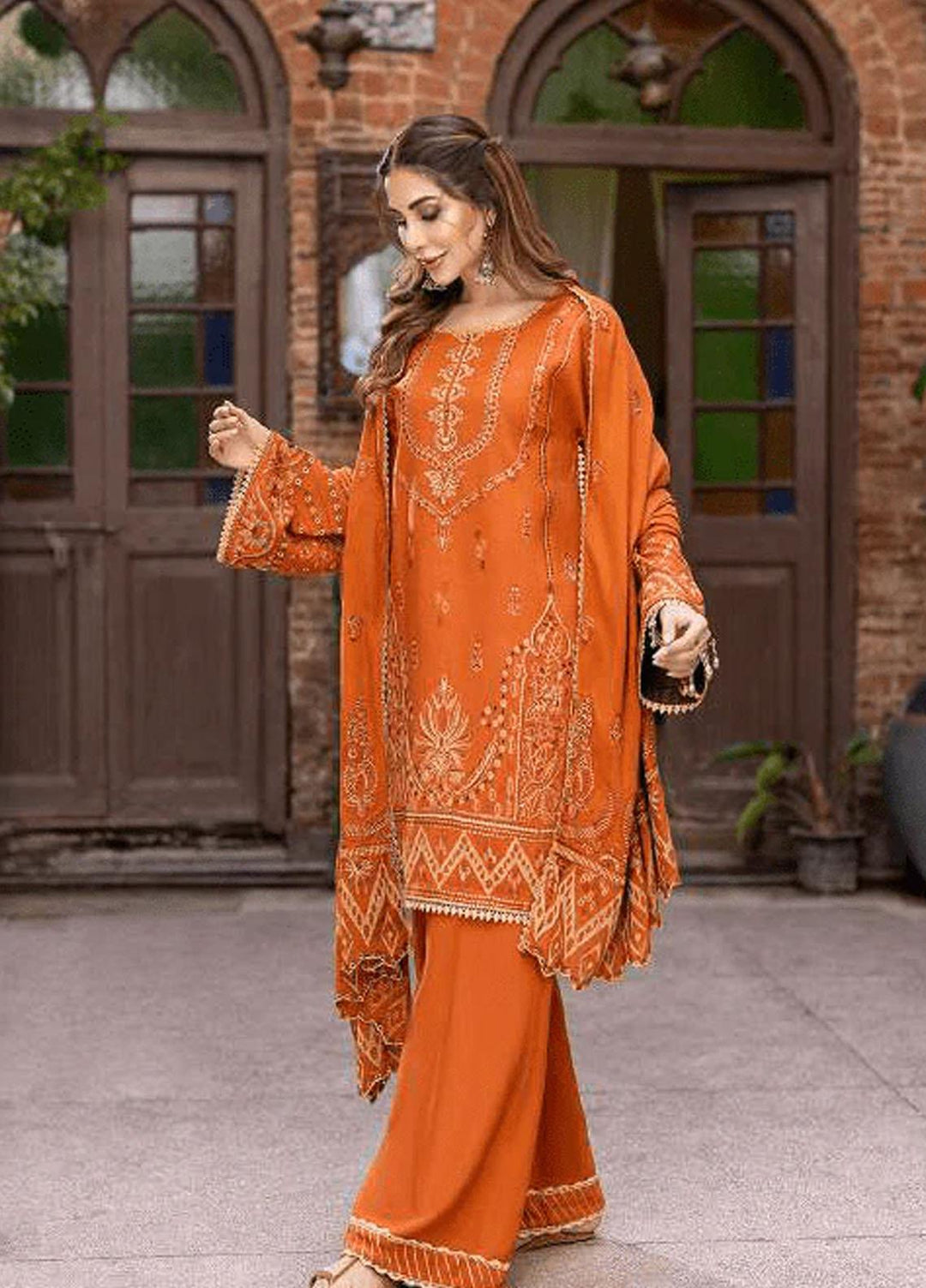 Laadli by Humdum Embroidered Woolen Suits Unstitched 3 Piece HD22L D-03 - Winter Collection