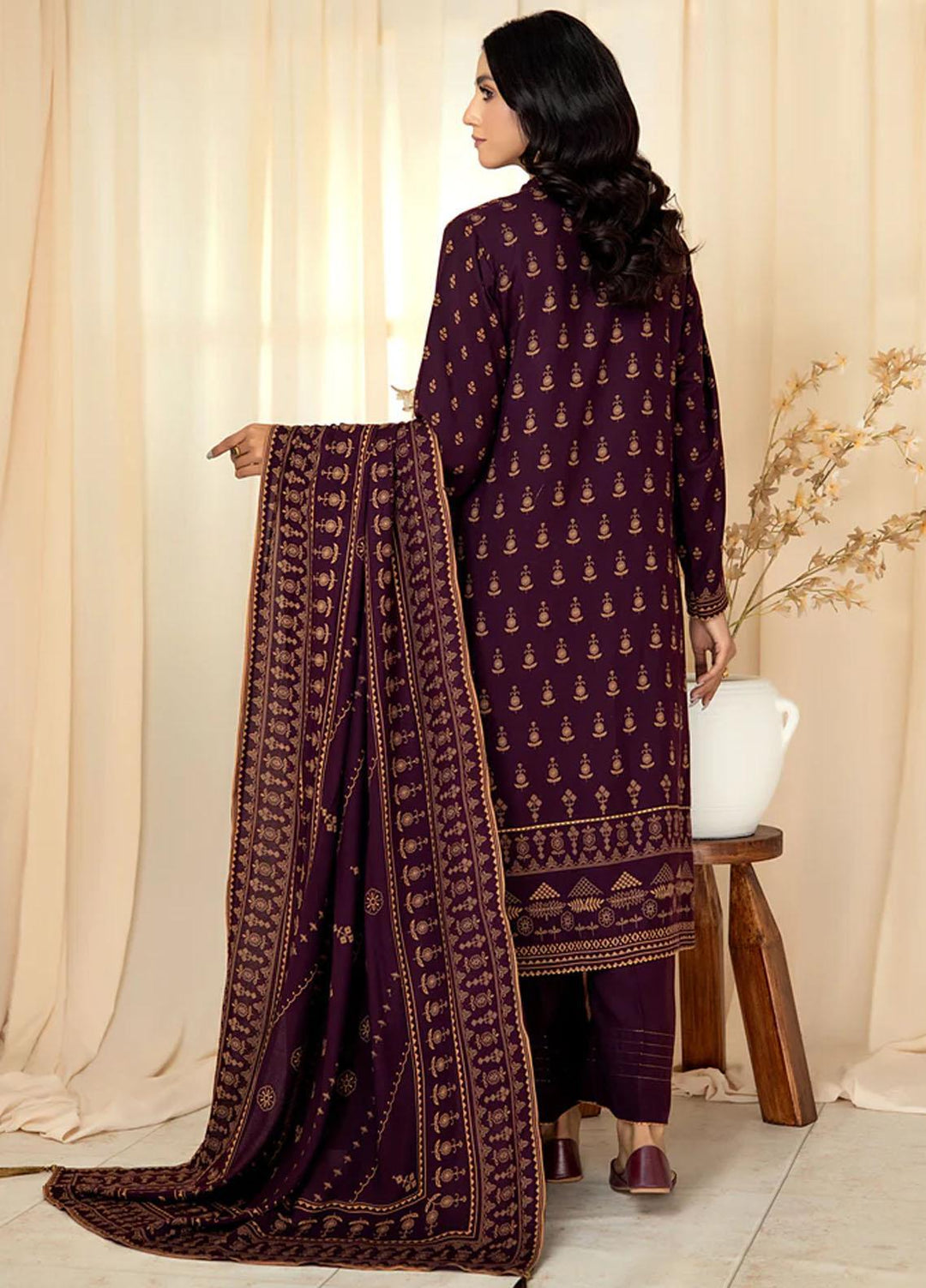 Lakhany Printed Cashmere Wool Suits Unstitched 3 Piece LSM22CV CVC-1003-A - Winter Collection