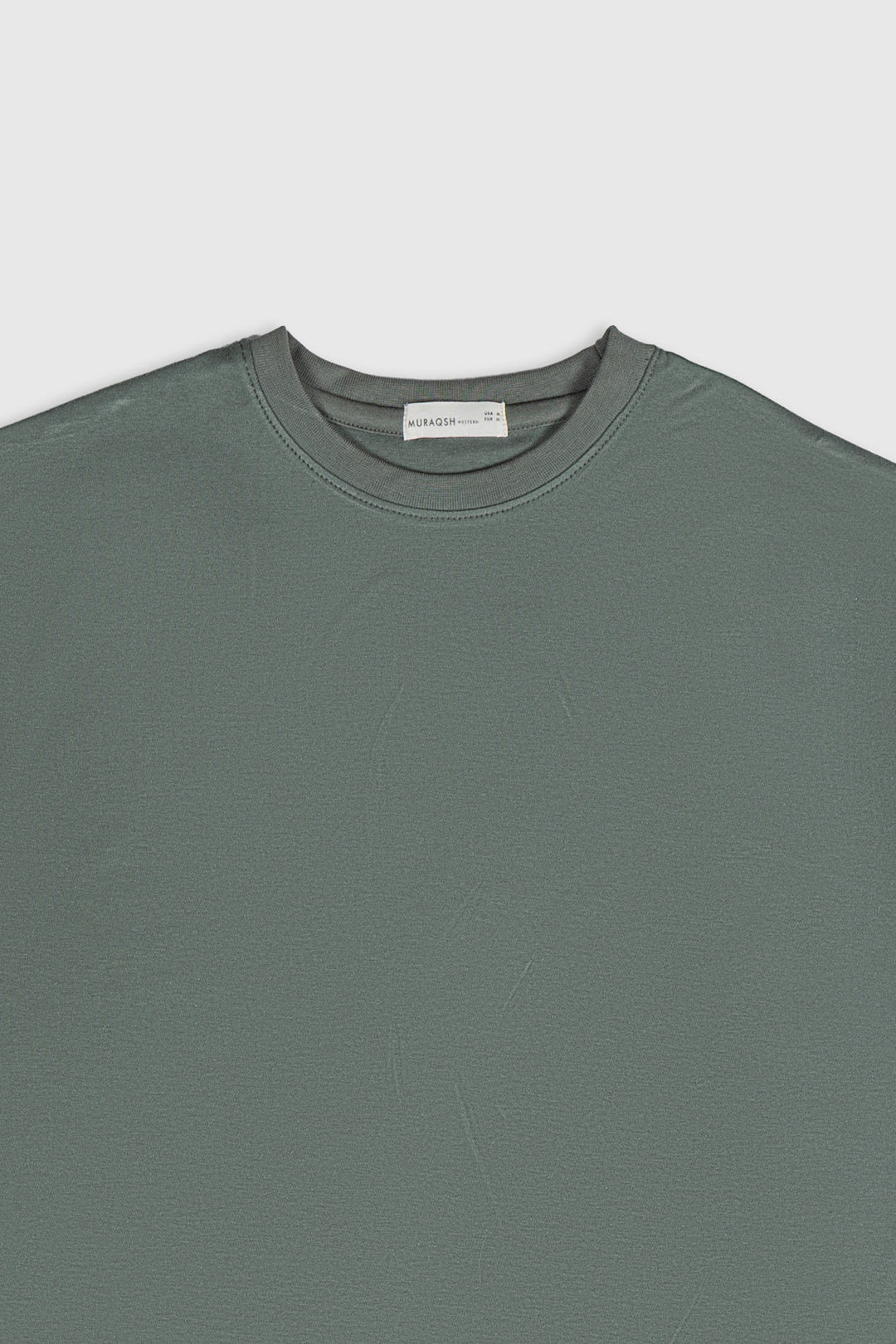 Muraqsh Ready To Wear Solids Cotton Men Army Green Interlock Oversized Tee ADB-ARGIOT - Summer Collection