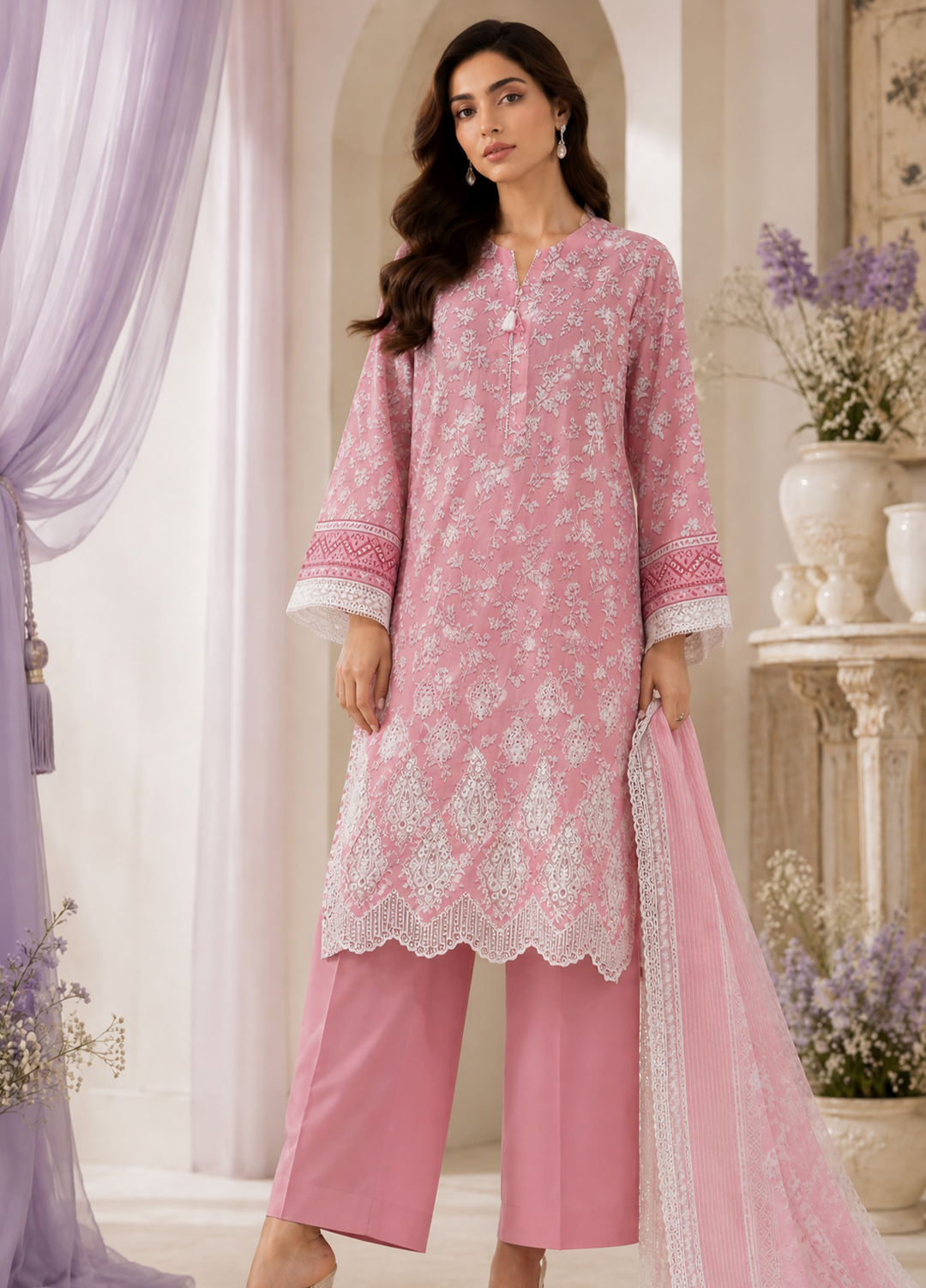Nakshkari by HZ Textiles Unstitched Embroidered Lawn 3 Piece Suit NEC-1217 Casual Collection