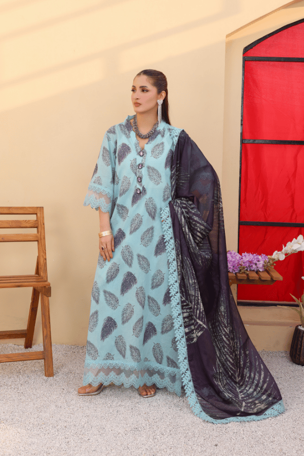 Summer Muse by Huma Gul Unstitched Printed Lawn 3 Piece Suit BLOSSOM HG-803 - Casual Collection