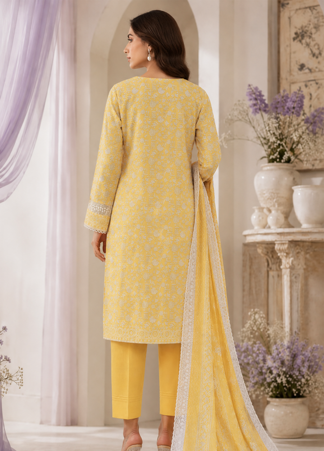 Nakshkari by HZ Textiles Unstitched Embroidered Lawn 3 Piece Suit NEC-1222 Casual Collection