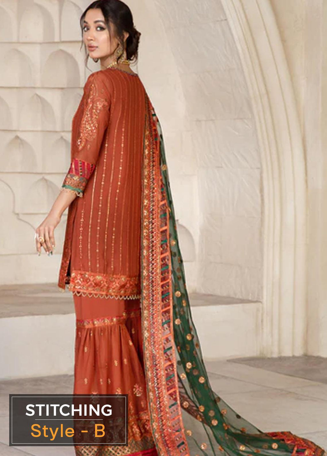 Gulzaar By Zarif Embroidered  Suits Unstitched 3 Piece ZFG 02 MERIGOLD - Luxury Collection