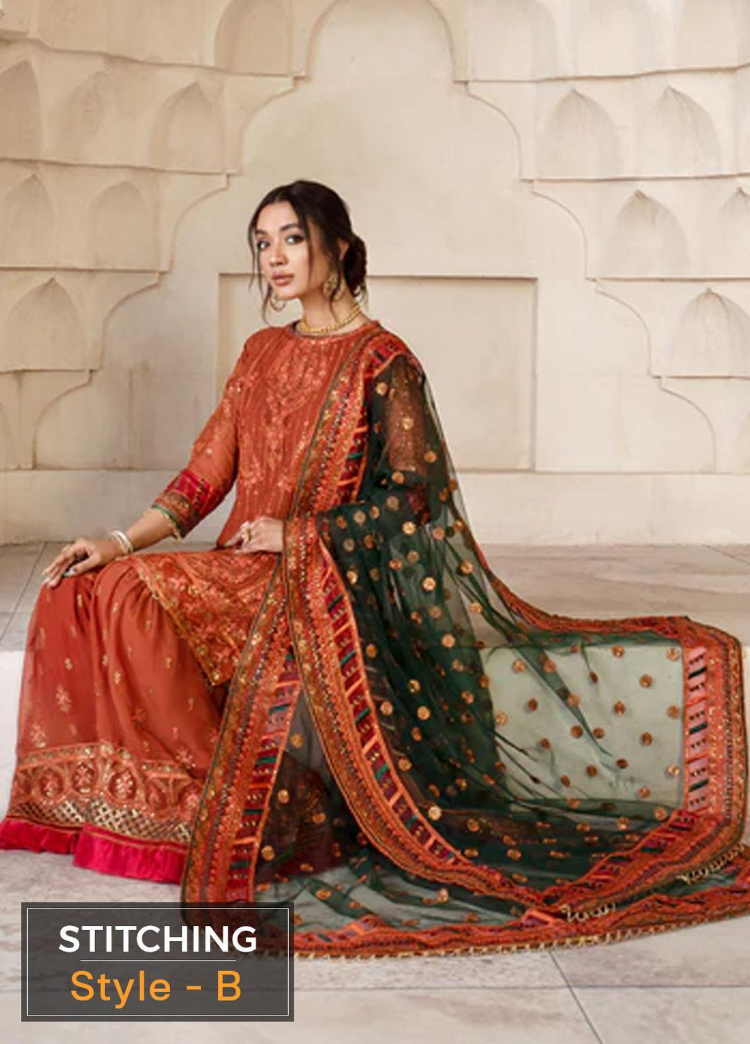 Gulzaar By Zarif Embroidered  Suits Unstitched 3 Piece ZFG 02 MERIGOLD - Luxury Collection