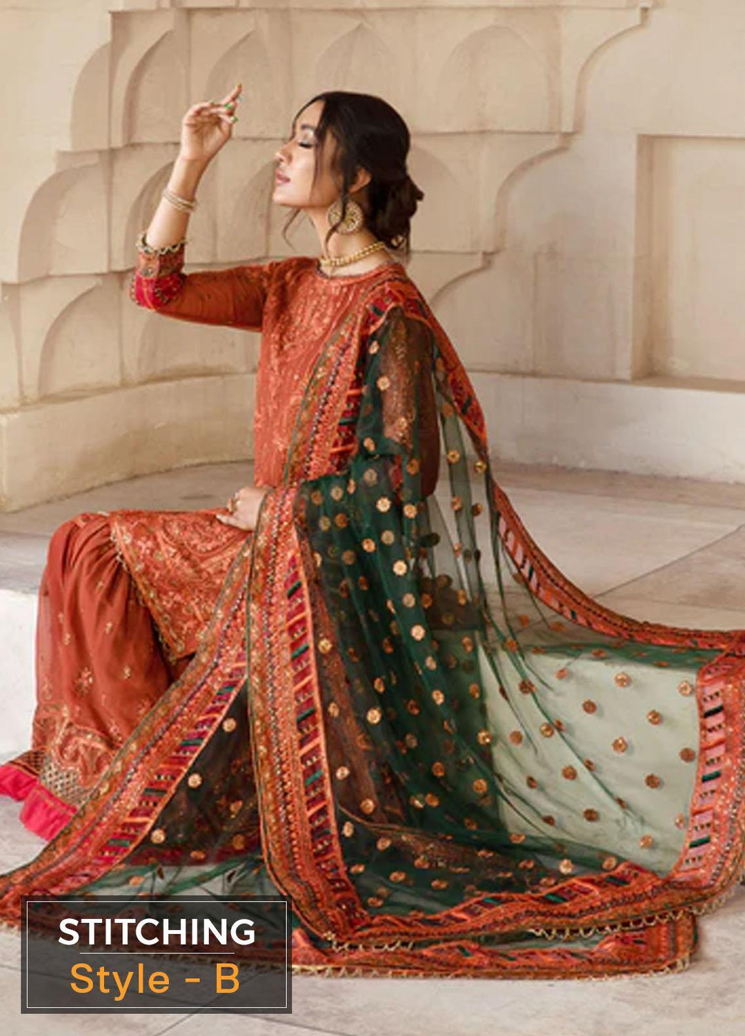 Gulzaar By Zarif Embroidered  Suits Unstitched 3 Piece ZFG 02 MERIGOLD - Luxury Collection