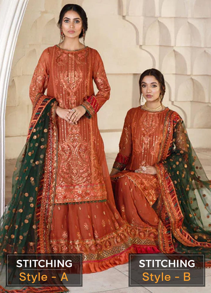 Gulzaar By Zarif Embroidered  Suits Unstitched 3 Piece ZFG 02 MERIGOLD - Luxury Collection