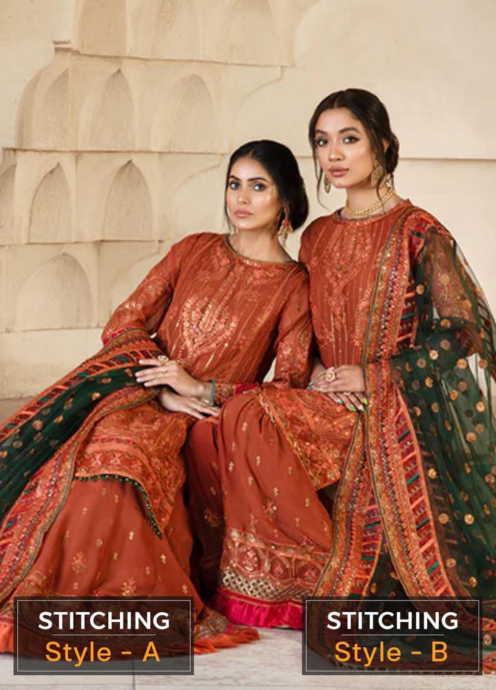 Gulzaar By Zarif Embroidered  Suits Unstitched 3 Piece ZFG 02 MERIGOLD - Luxury Collection