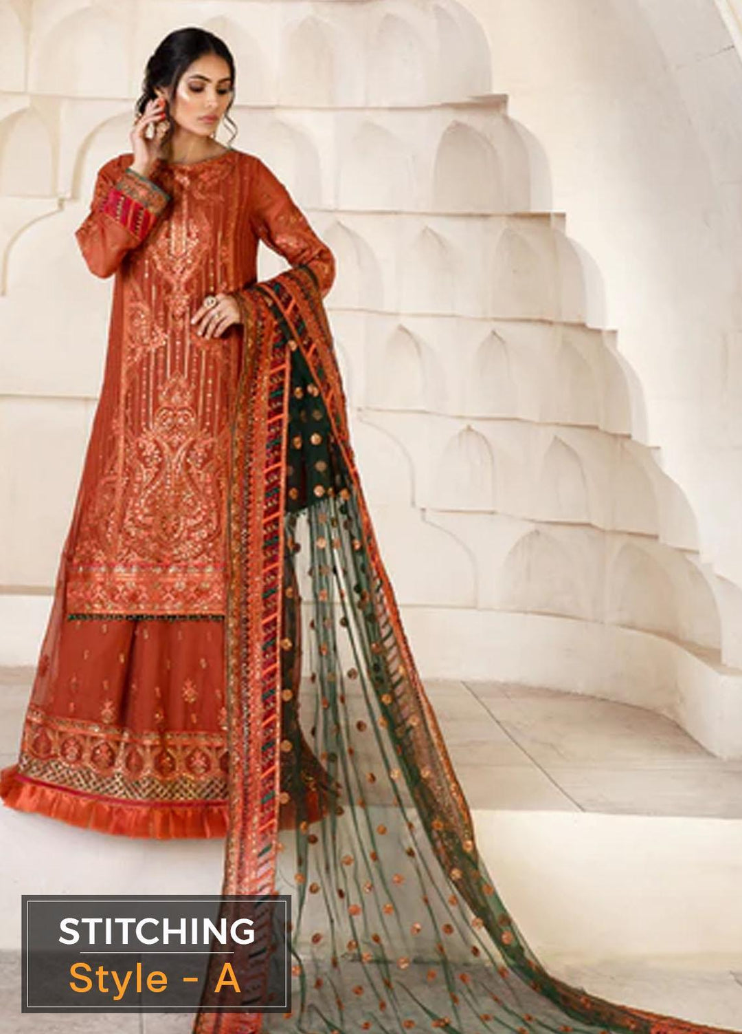 Gulzaar By Zarif Embroidered  Suits Unstitched 3 Piece ZFG 02 MERIGOLD - Luxury Collection